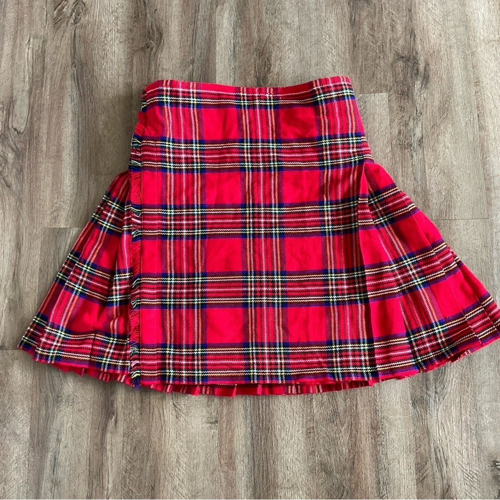 Scottish Kilt Men’s Size 36 Red Tartan Plaid St Patrick’s Day Black Buckles